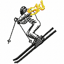 Ski Embroidery Design 4 Ski Embroidery Design 4